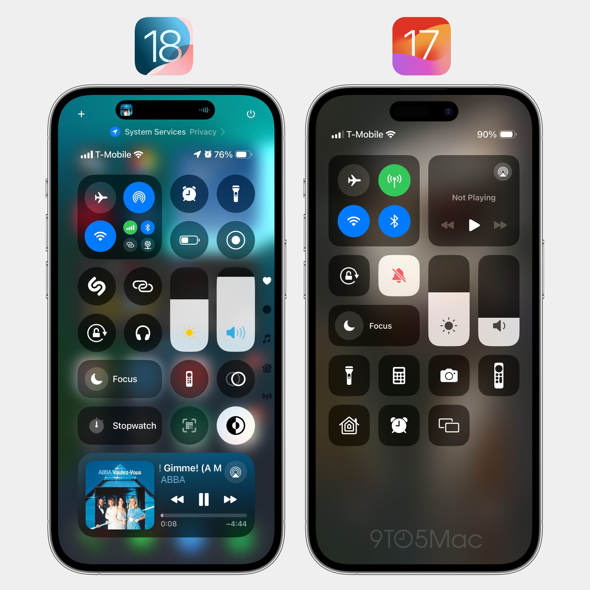 9to5Mac - New customizable Control Center design in iOS 18...