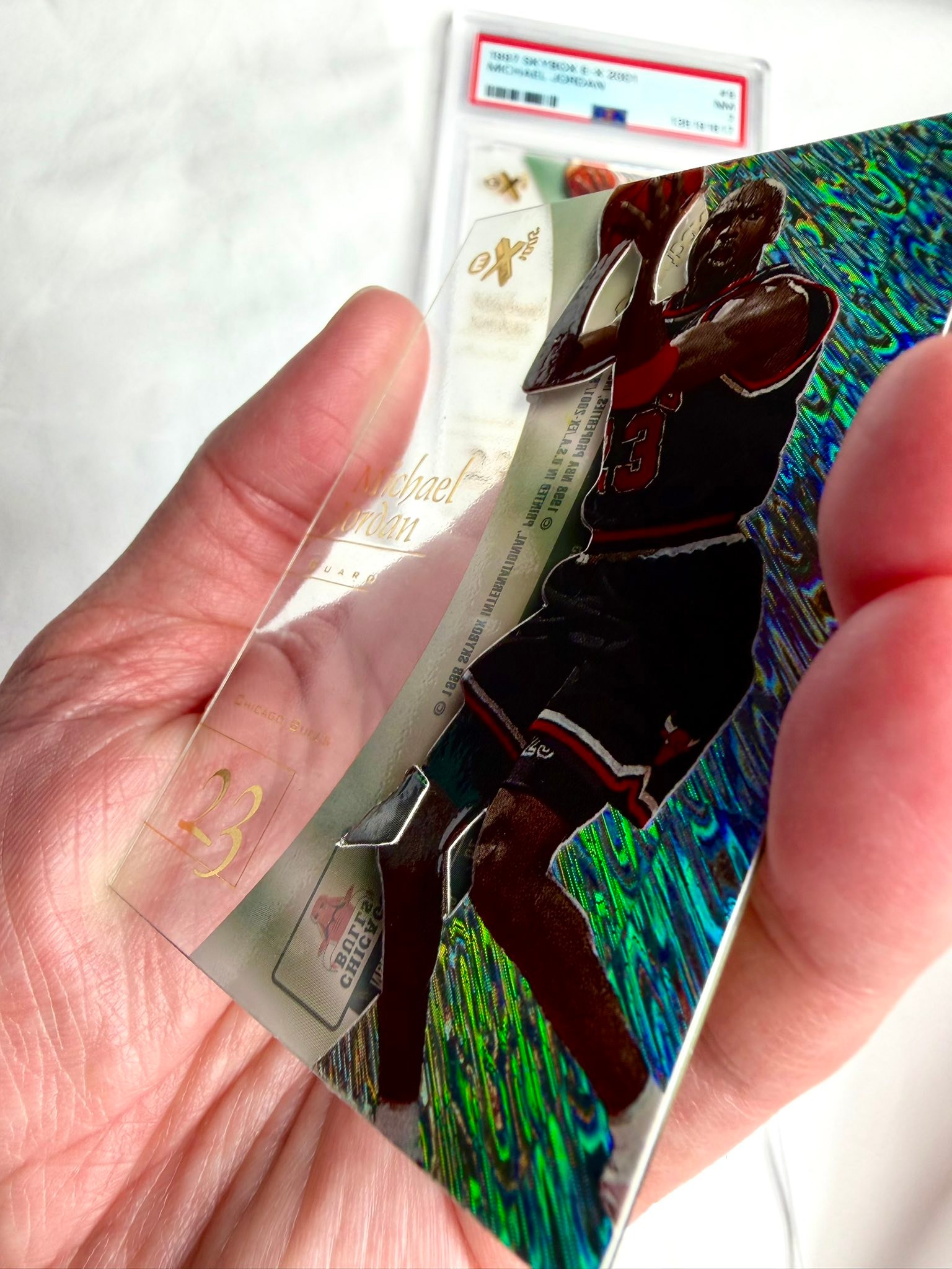 What is this manufacturing flaw in a Michael Jordan sports card?