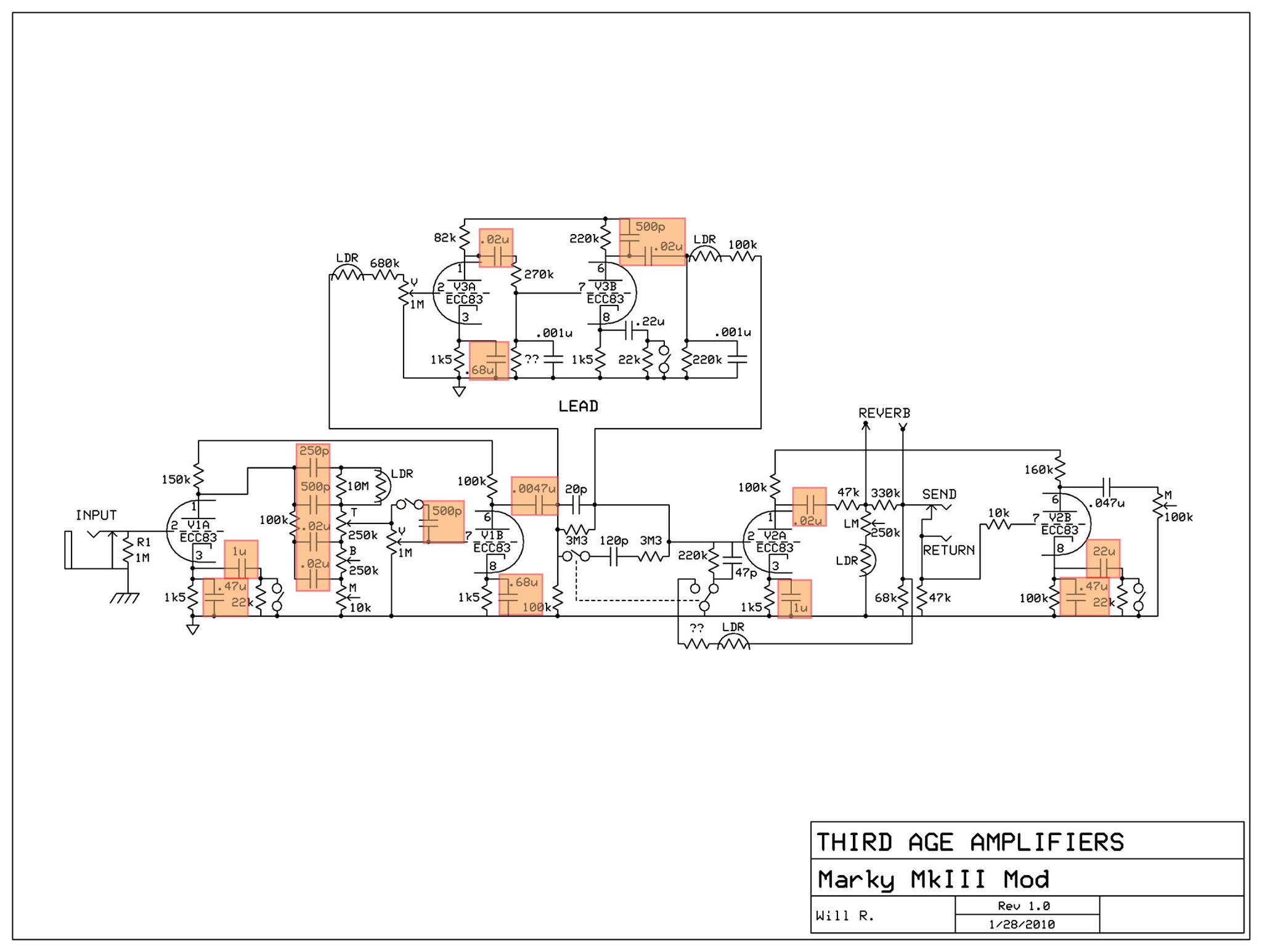 Model III power supply cap list