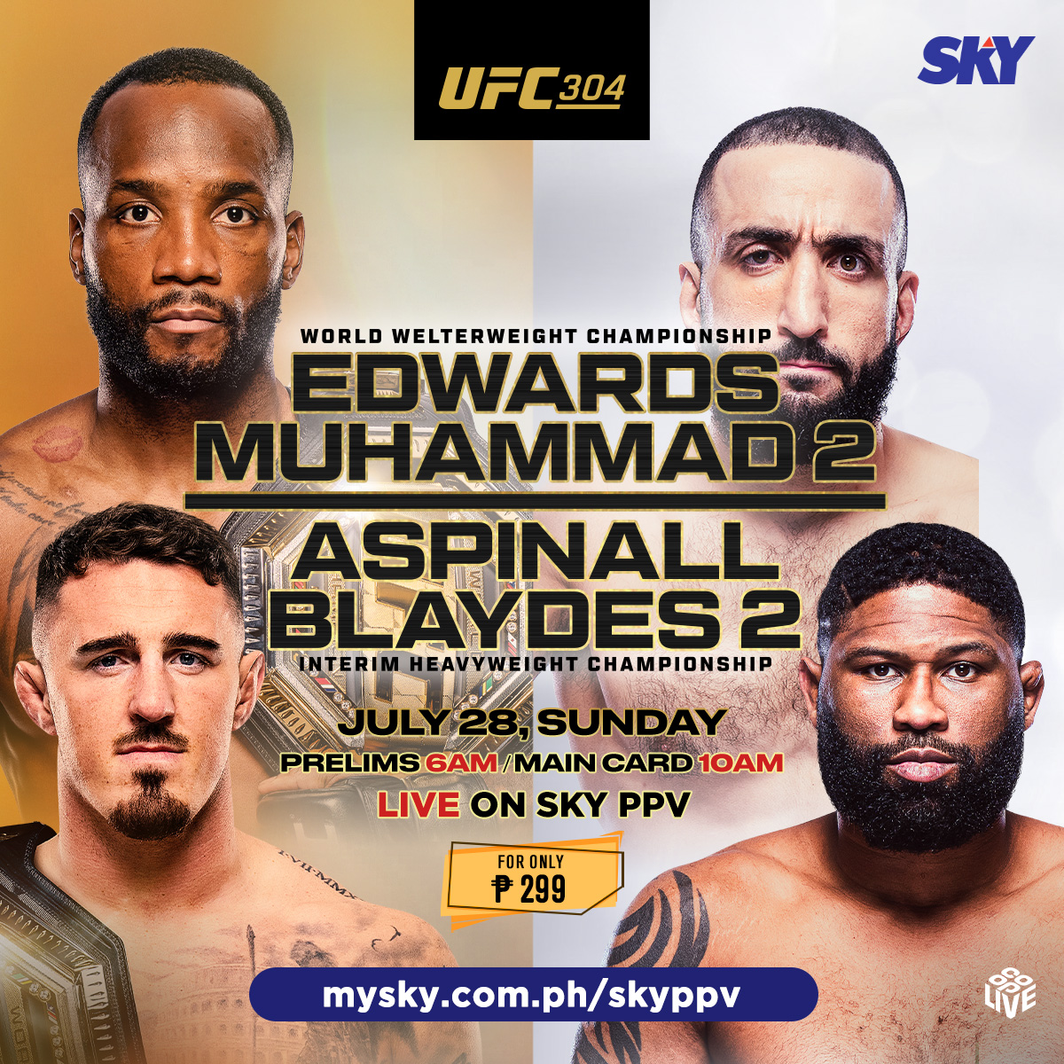 SKY - Epic Mixed Martial Art doubleheader headlines UFC 304, as the UFC ...