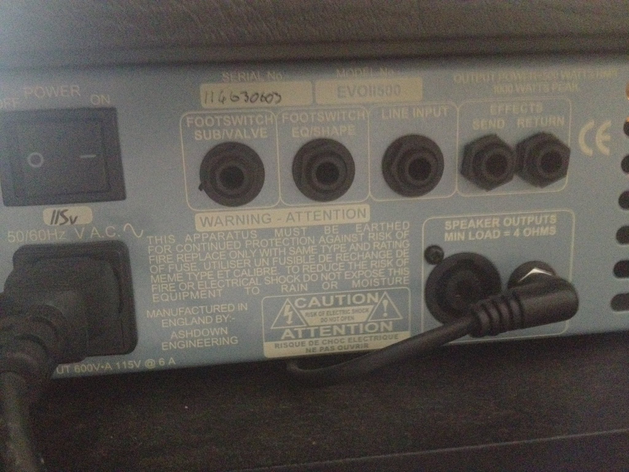 Ashdown EVO II 500 bass amp setup