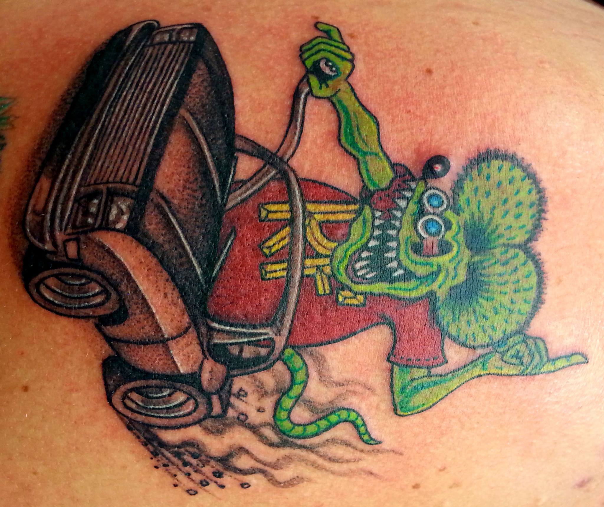 Ed Roth Tattoos Custom Rat Fink Tattoo By @mikeelmotattoo