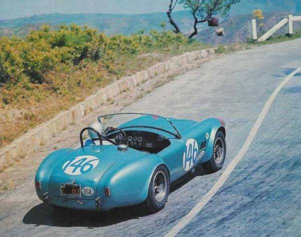Dan Gurney and Jerry Grant's FIA Shelby Cobra at the 1964 Targa Florio
