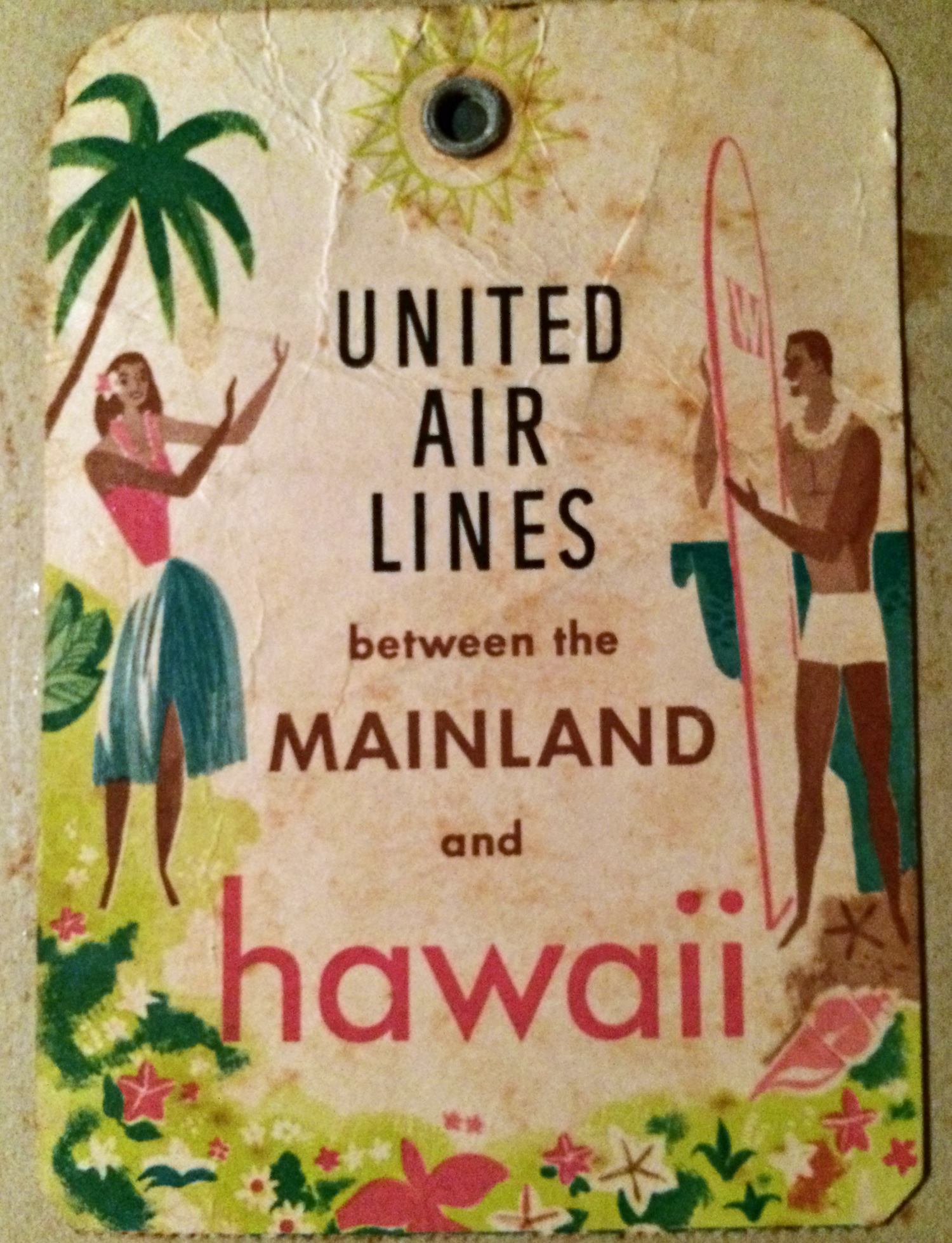 HAWAII UNITED AIR LINES ポスター 60s