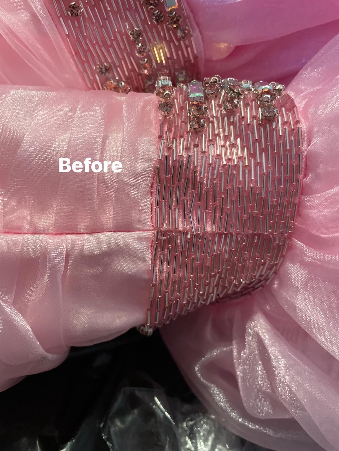 How to fix beaded formal gown during alteration