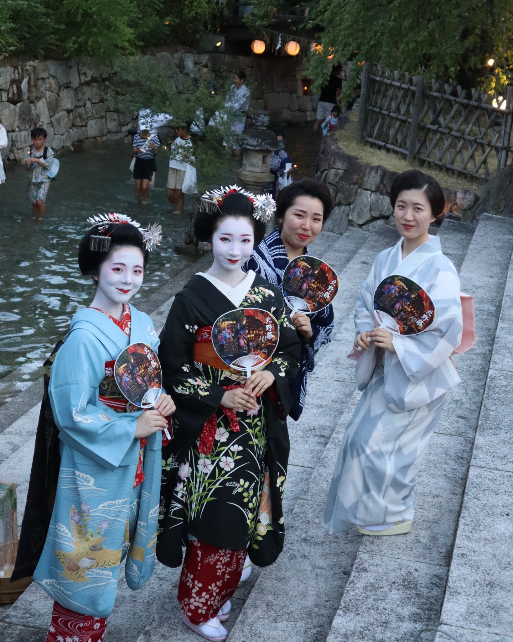 ○ 御手洗川足つけ燈明神事始式 ○ 8月2日より北野天満宮さんの御手洗