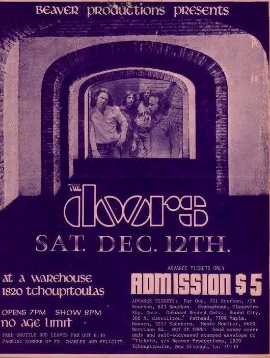 December 12, 1970 The Doors play their last concert with Jim