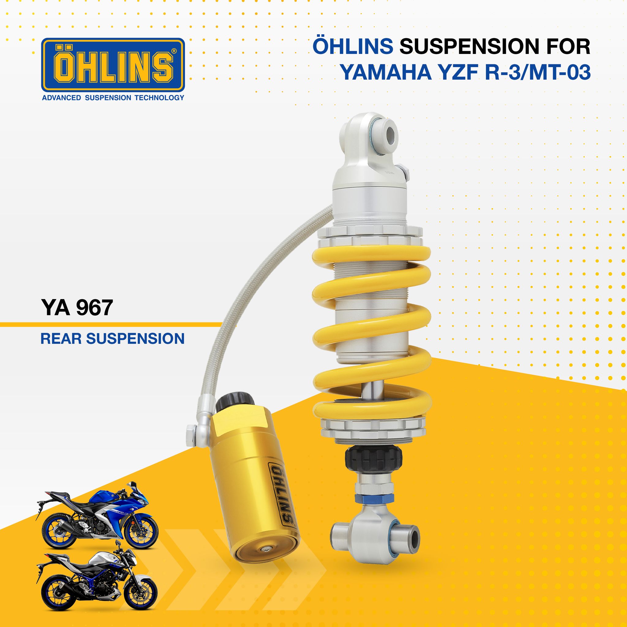 Upgrade Yamaha YZF-R25, R3, MT-03 with Ohlins suspension