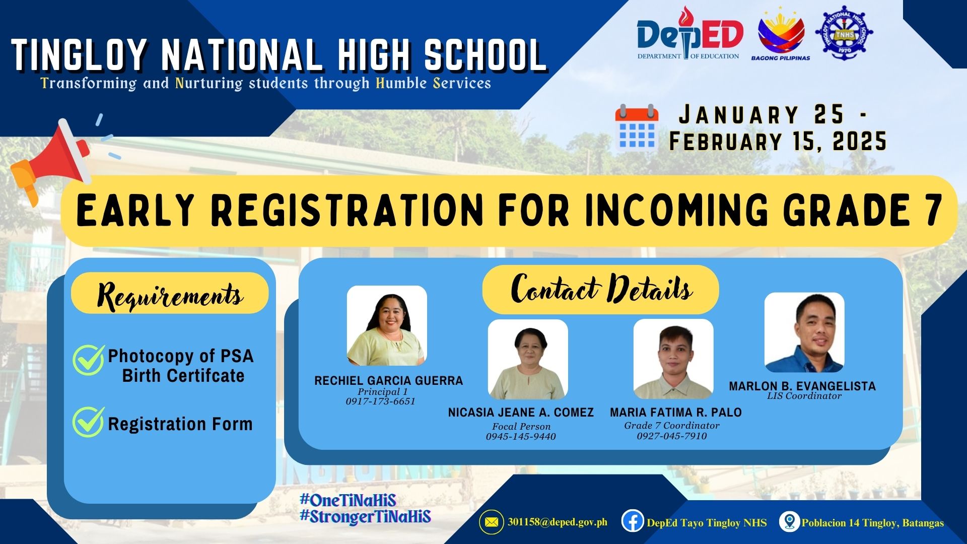 DepEd - 📢 Early Registration for Incoming Grade 7 Students! Attention ...