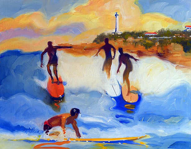 Lot De 3 Photos Vintage - Scènes De Plage, Surf Et Longboard - Snapshots Rétro AA6101