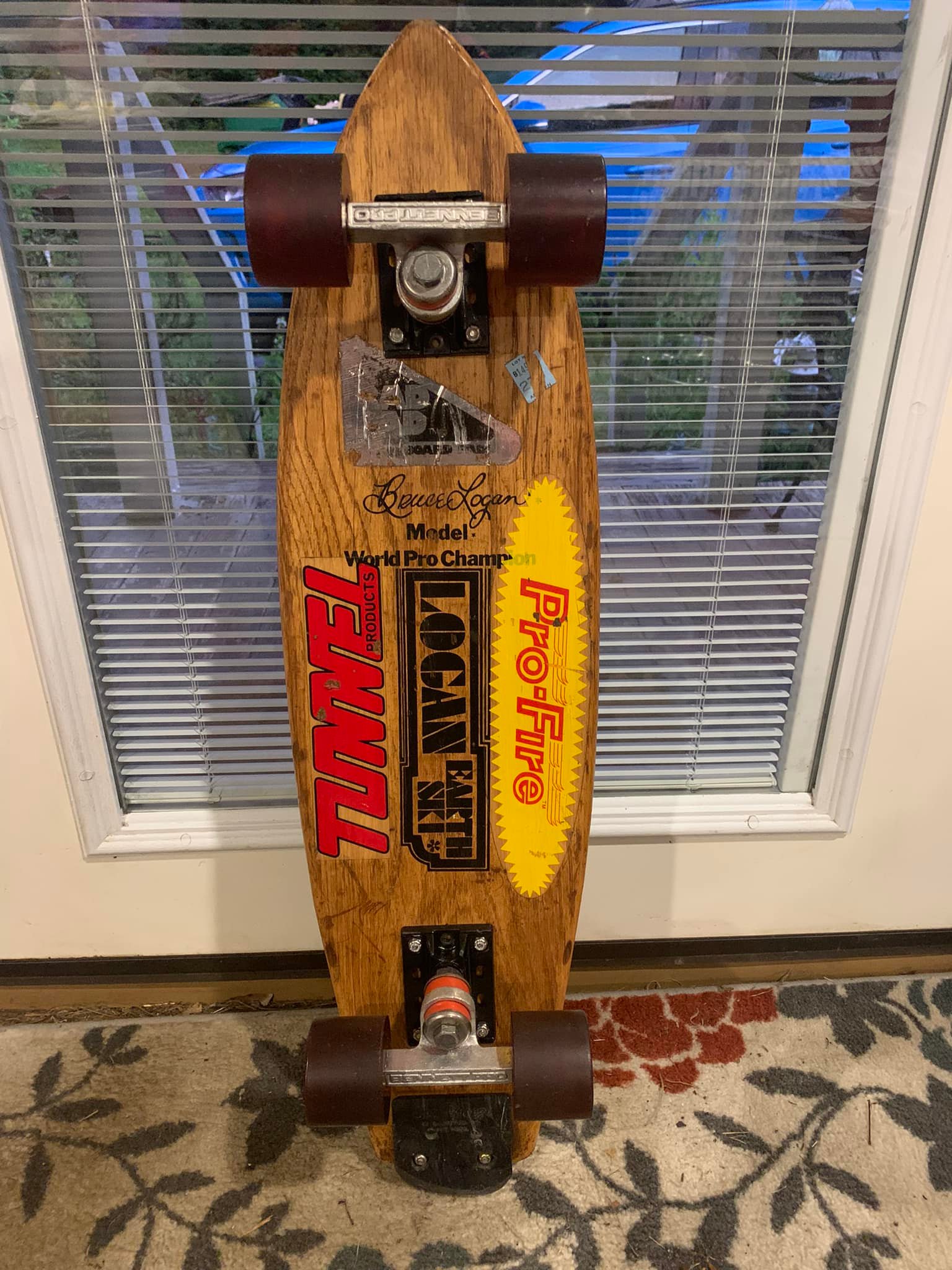Vintage Bruce Logan skateboard autographed by Bruce himself !