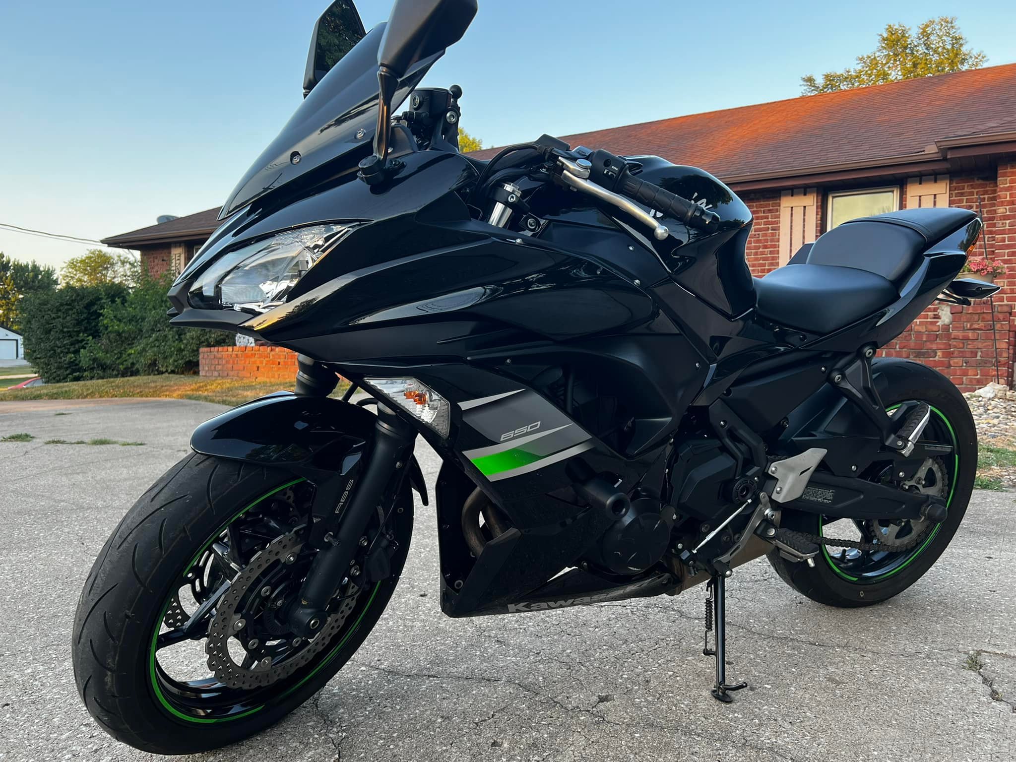 Learning to ride a Ninja 650 motorcycle