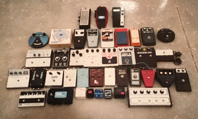 Vintage fuzzbox collection from the early 1990s