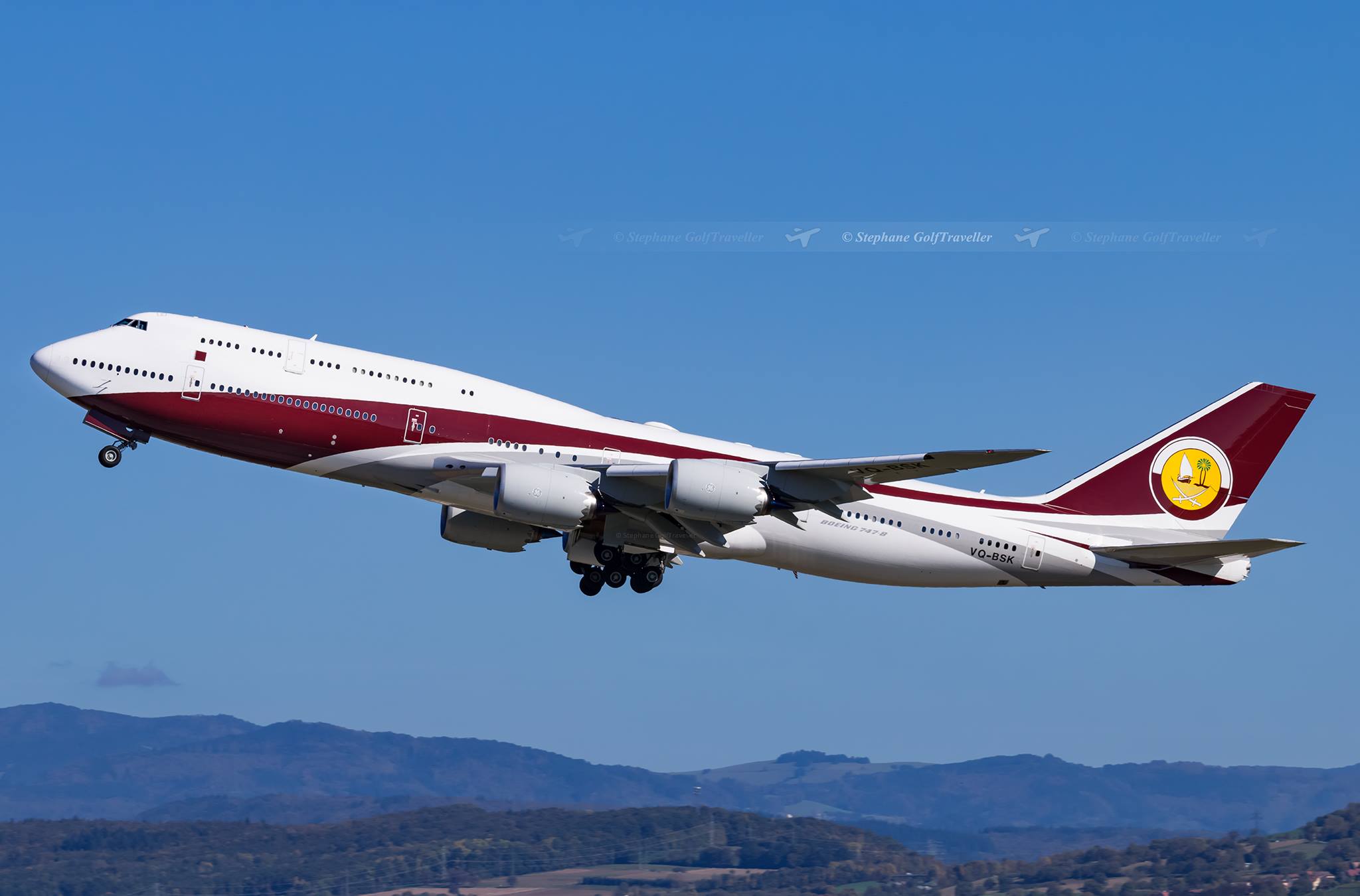Caught this Qatar Amiri Flight 747-8K8 in Palma a couple of nights