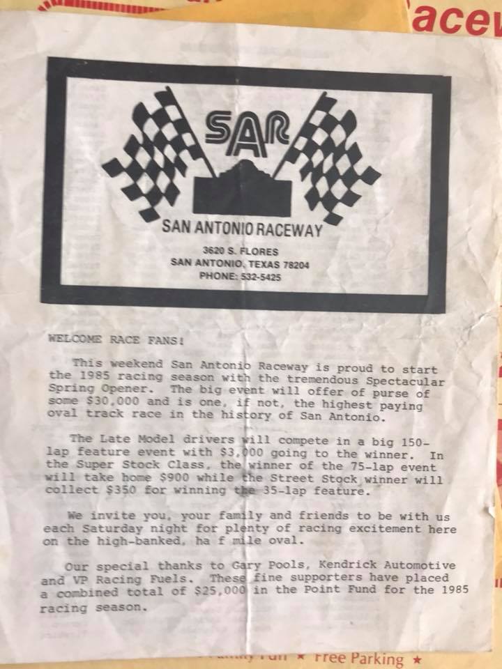 1991 race program from San Antonio shared
