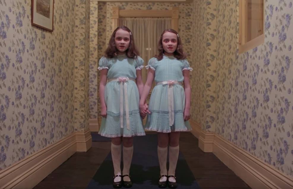 horror movie twins blue dress Do you remember The Shining's Grady Twins? When I was younger, I was terrified of these girls. This traumatized me when I watched it. Even though I still find it frightening A-JANE DRESSES