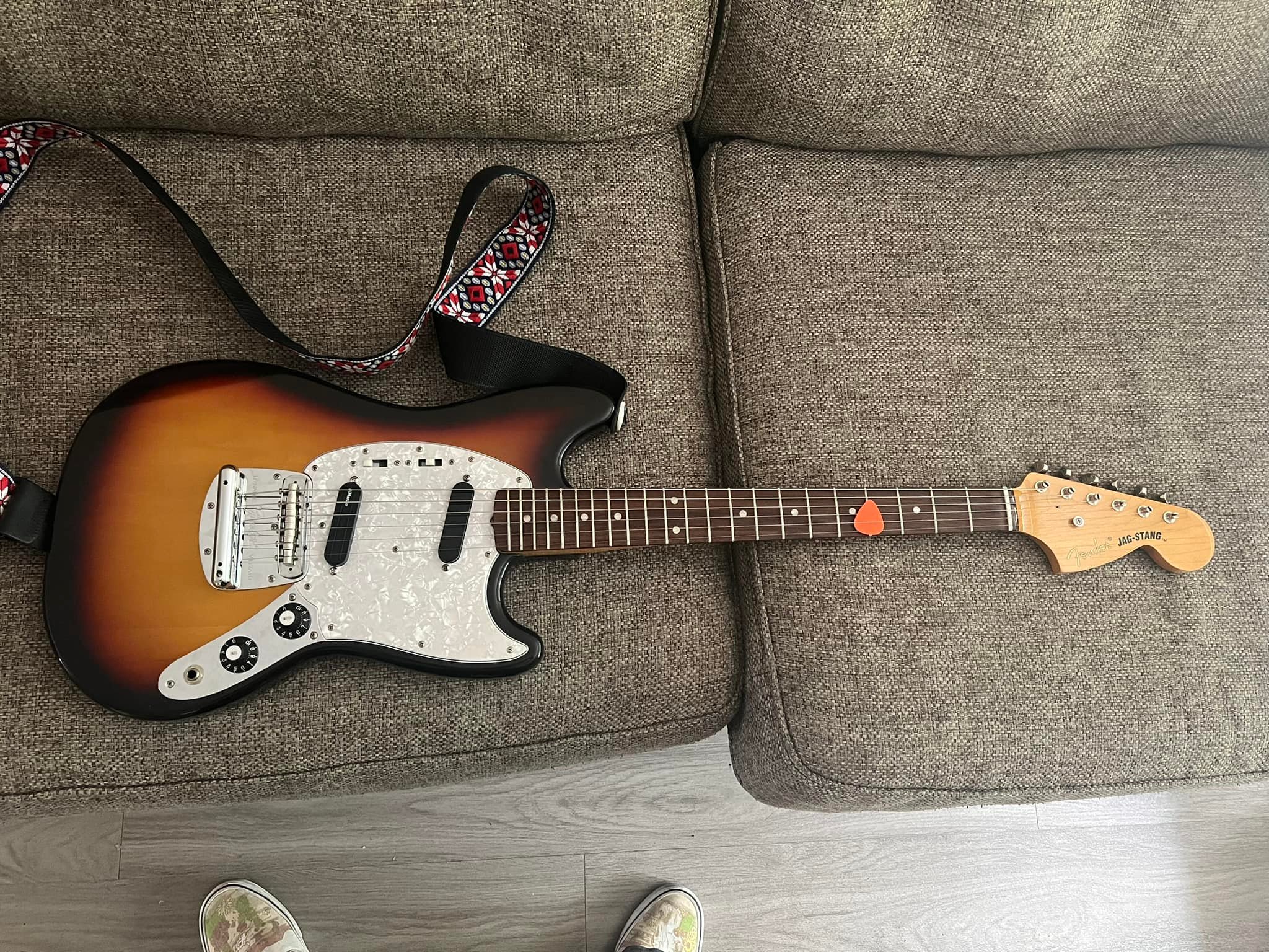 Recent Jag-Stang I built using a Warmoth reverse Mustang neck and 