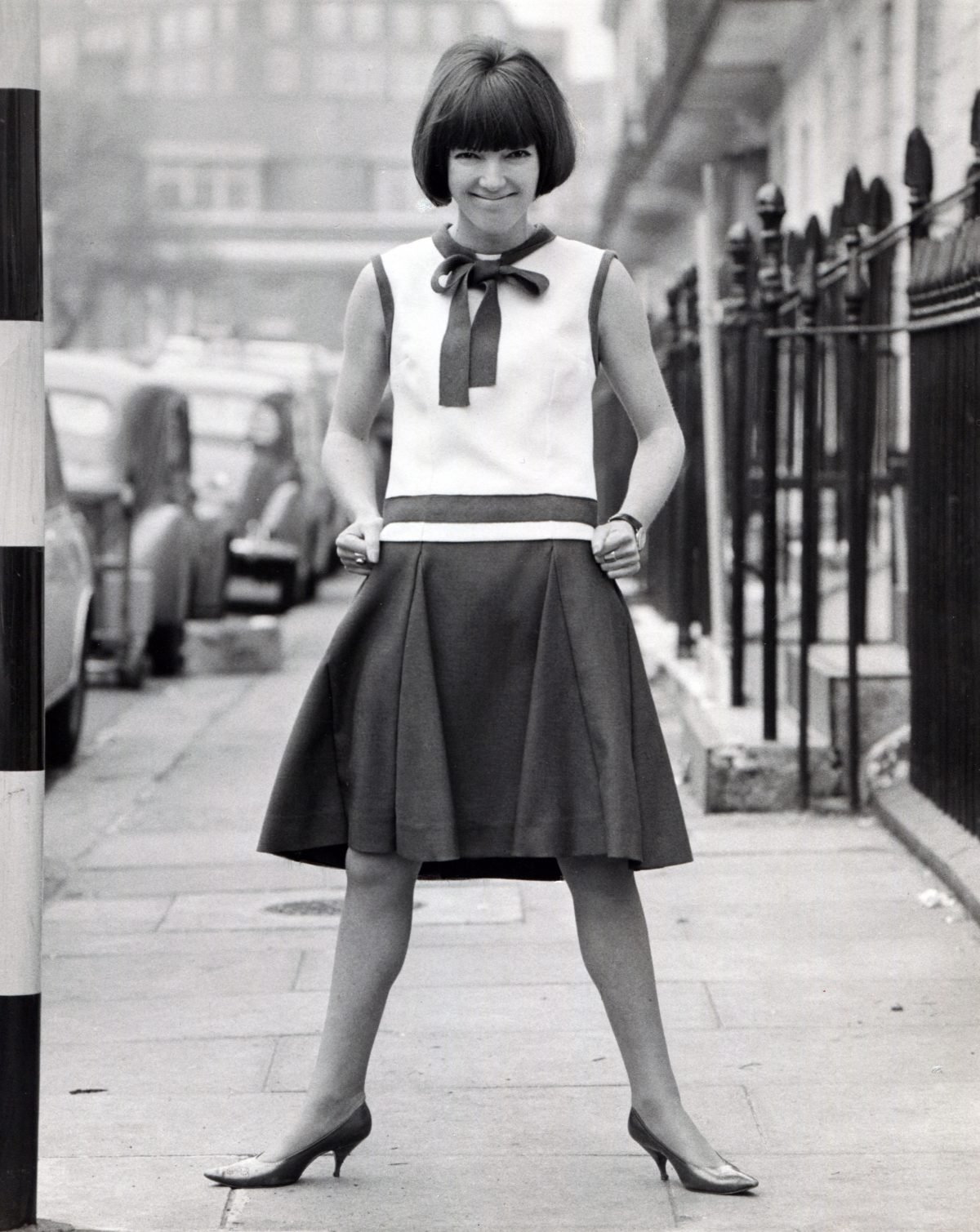 Vintage Mary Quant coat dress in 1961 portrait