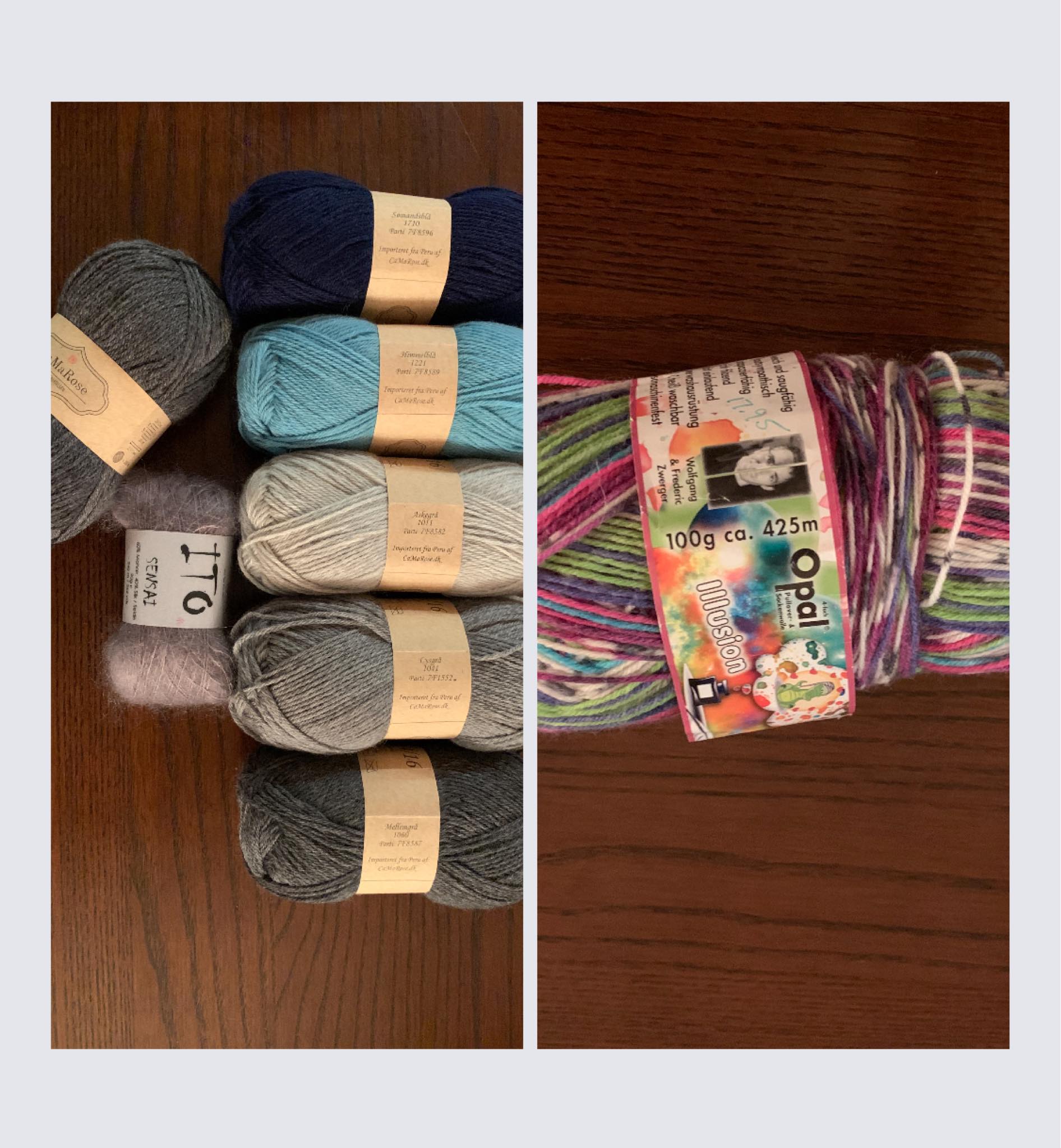 Alternating slipcover colors: grey and opal