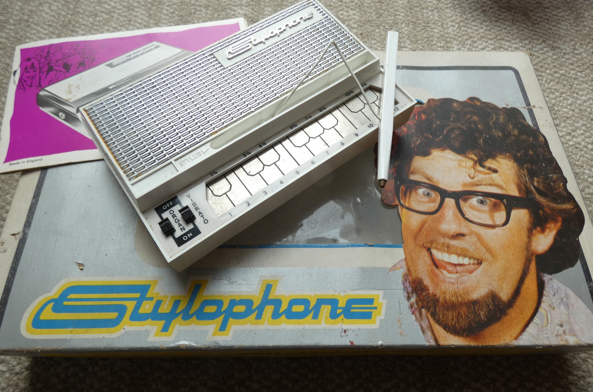 Restored 1970s stylophone emits scratchy square wave sound