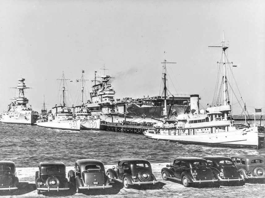 MilitaryPhotoDepot - USS Yorktown (CV-5) With other ships at Pier 7 ...