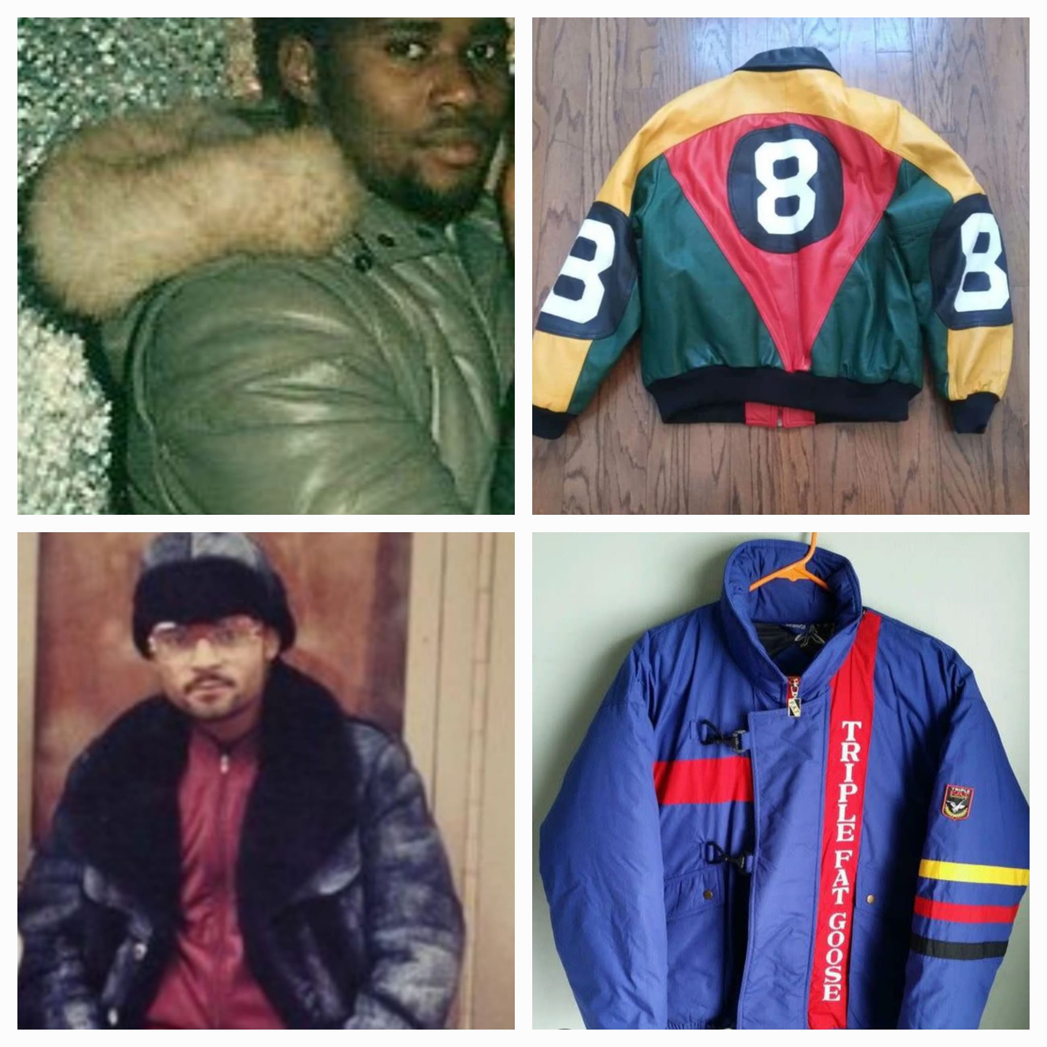 Hip hop battle jacket with 80s-90s references