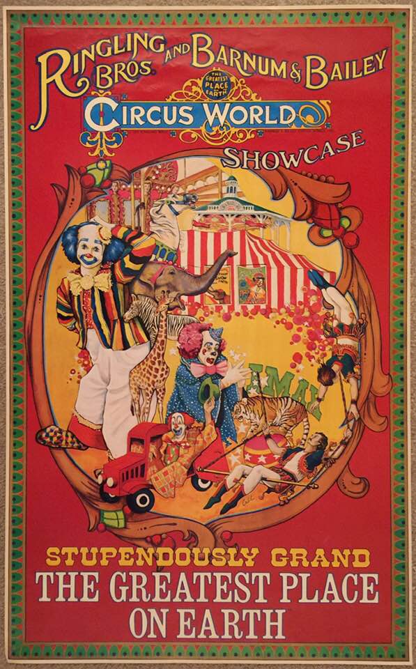 Lithographie Vintage Ringling Bros. Barnum Bailey Circus - Ours Strobridge 24x17 Pouces