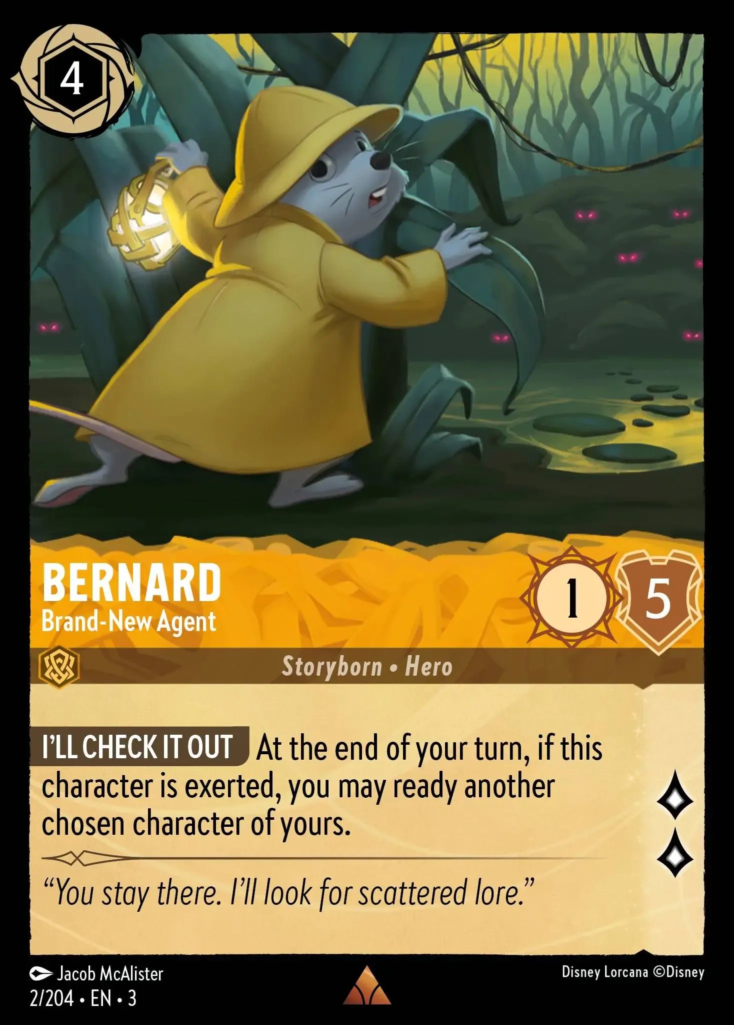 lucky lorcana card - Azurite Sea - Oswald - The Rabbit (Legendary) put it on the bottom of your deck. 006-005 Simba - Happy-Go-Lucky Lorcana