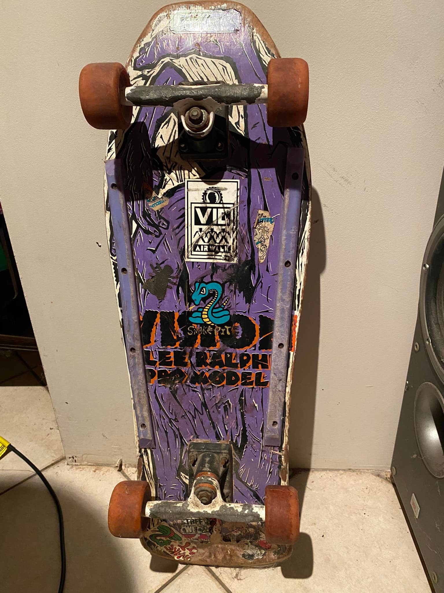 Vintage 1988 Vision Lee Ralph Skateboard with Gullwing Trucks and 