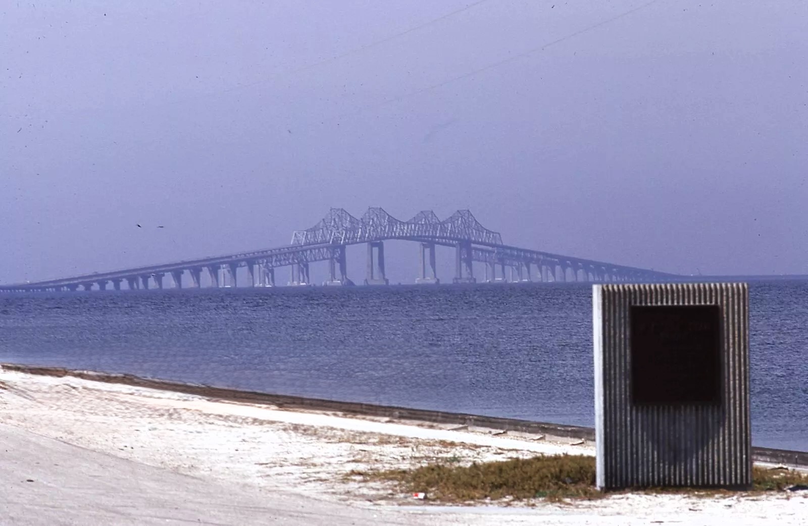 The pre-accident Sunshine Skyway Bridge in a 1974 Tampa slide