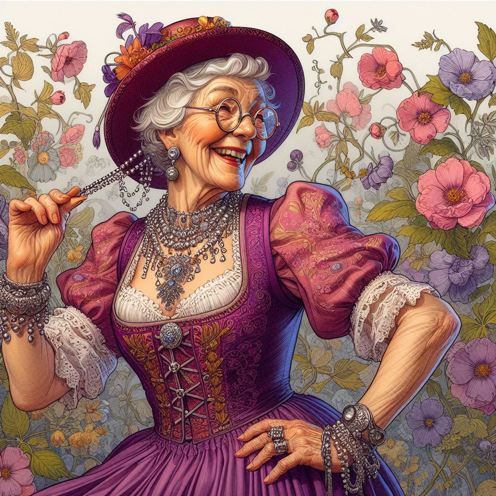 red hat purple dress ladies The and Dirndl ~ belfry italia