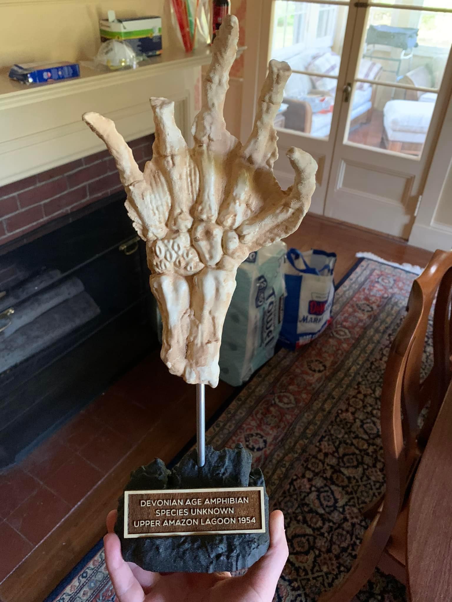 3D printed Gillman hand fossil replica from Fan Expo Boston