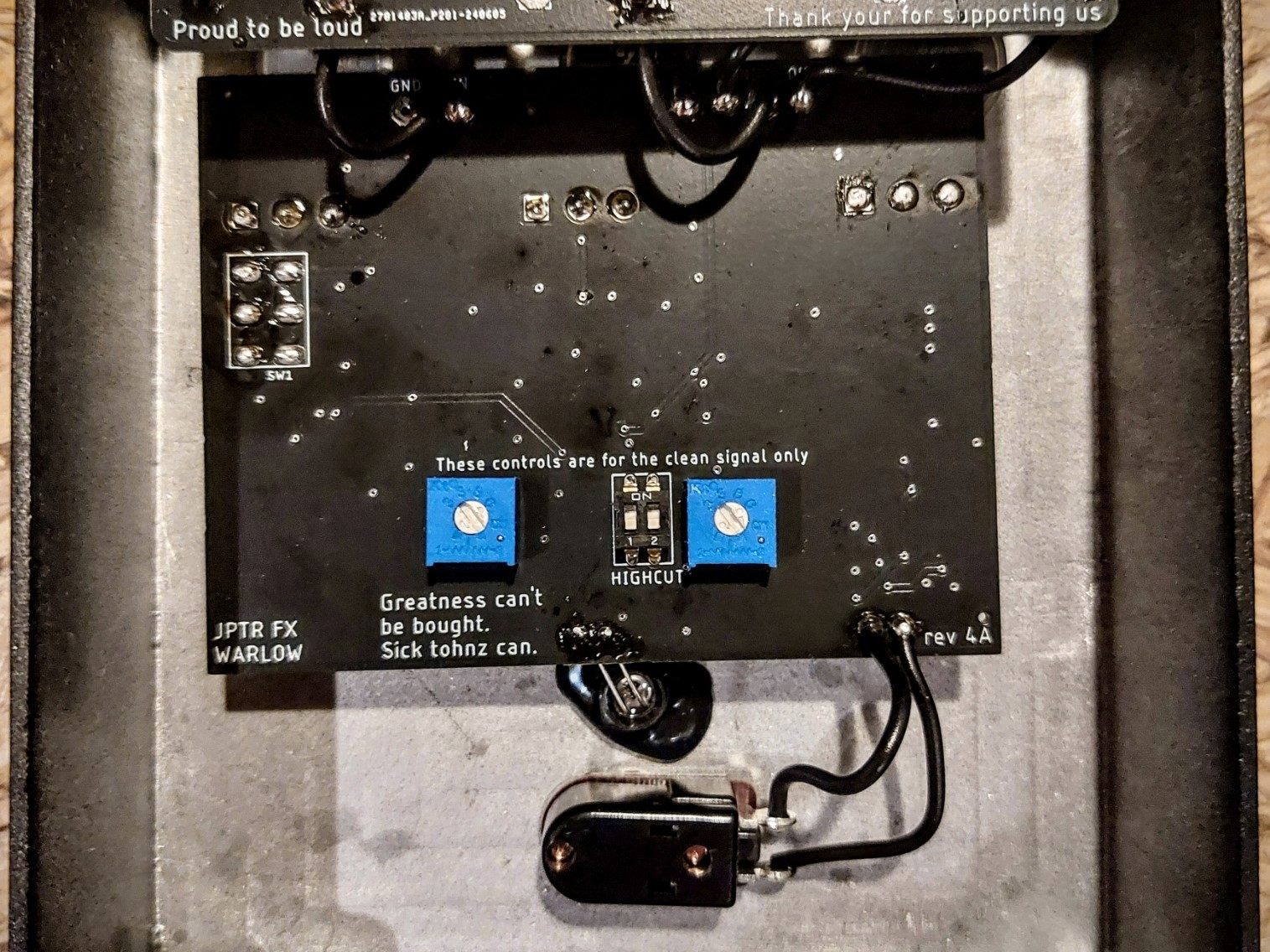 My first JPTR FX pedal: Limited Warlow Alt Version is an Op-amp 