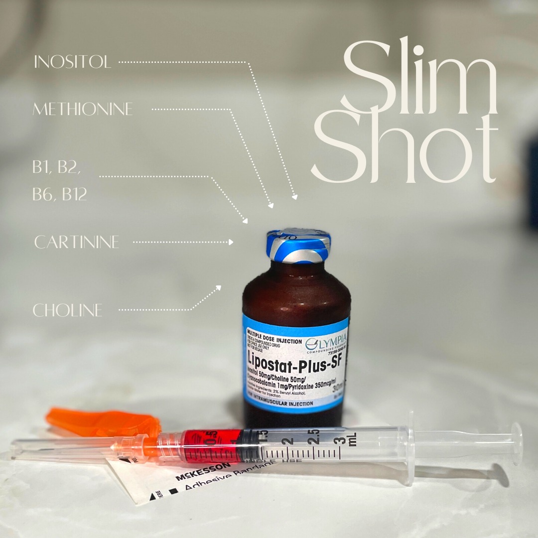 lipostat-plus injections amino acids methionine inositol choline b12 b6 Curious about the Slim Shot? 🤔 You're not the only one. We get asked about its ingredients and how it works on the daily. Here are the deets so save this post! GH production & release