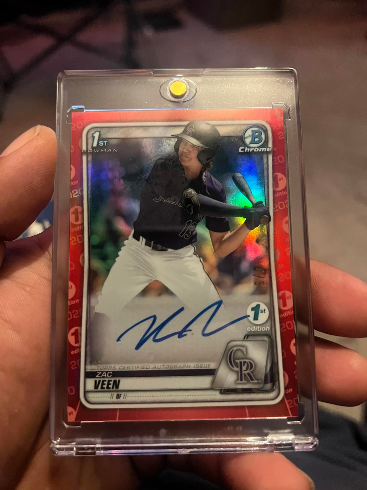 What is the value of a Zac Veen auto baseball card numbered 4/5?