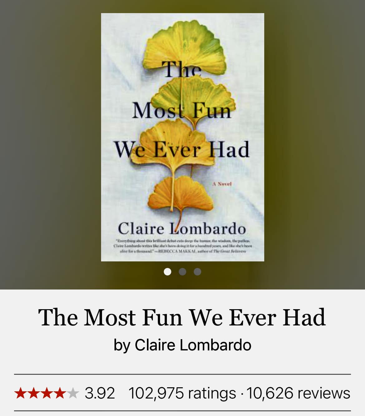 The Most Fun We Ever Had By Claire Lombardo – Paperback, Good Condition, Reese's Book Club Pick 1 thumbnail image