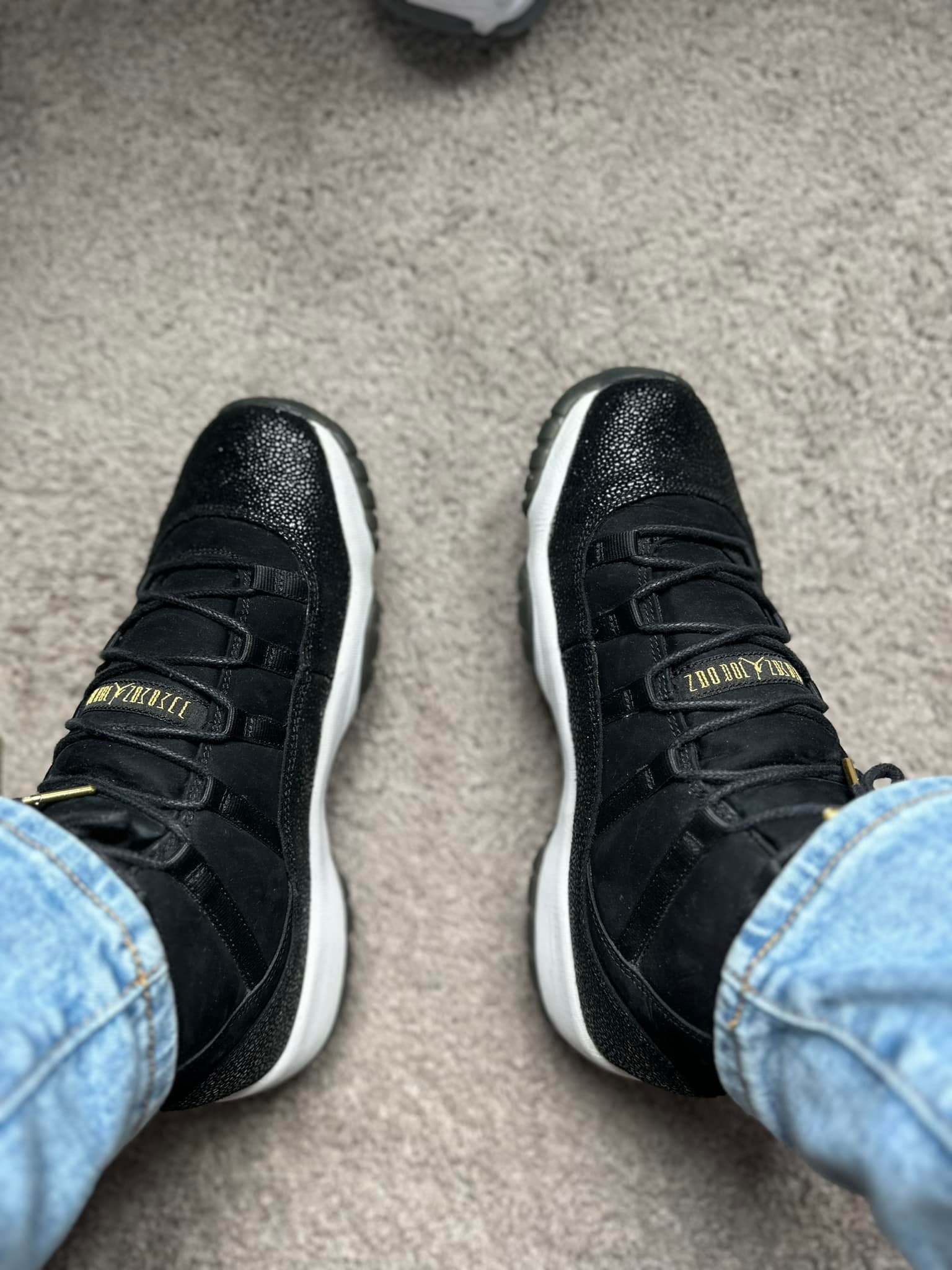 Gold Jordan Retro Black Glitter Jordan 11 Air Jordan 11 Retro Prem Hc