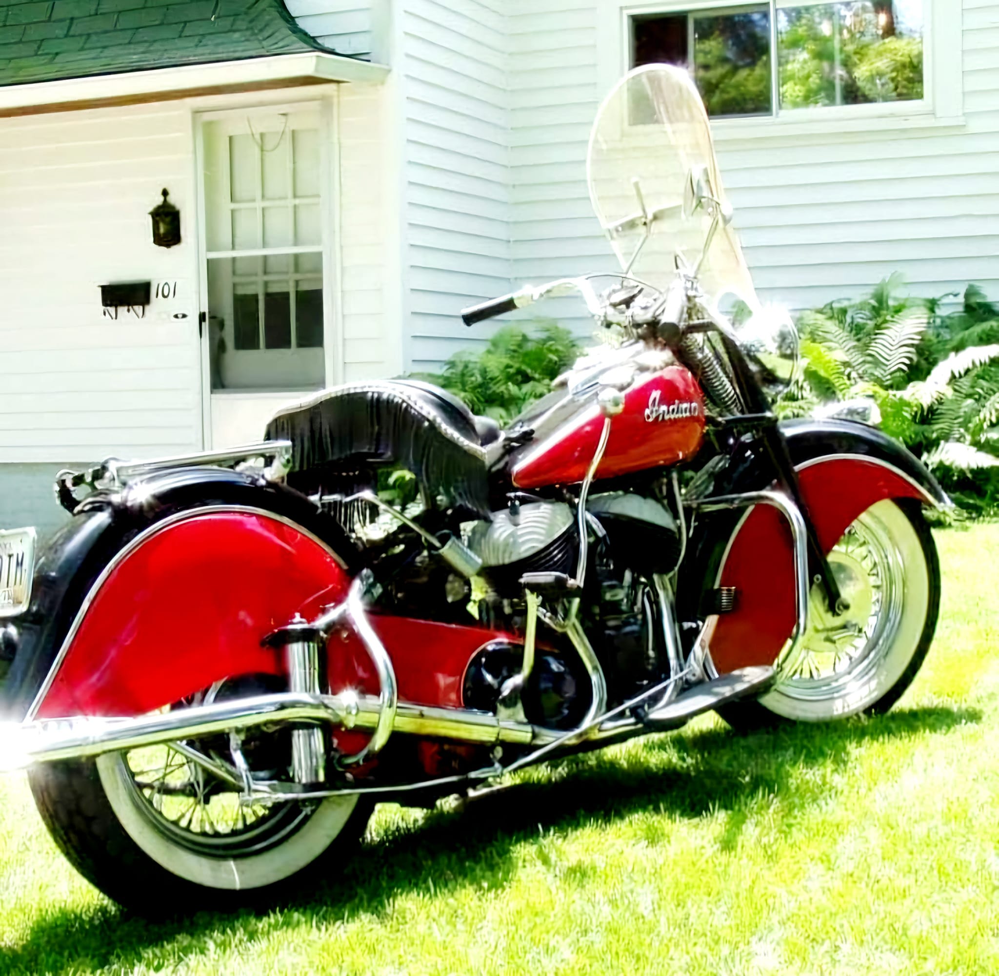 1947 Indian Chief motorcycle restored by my father