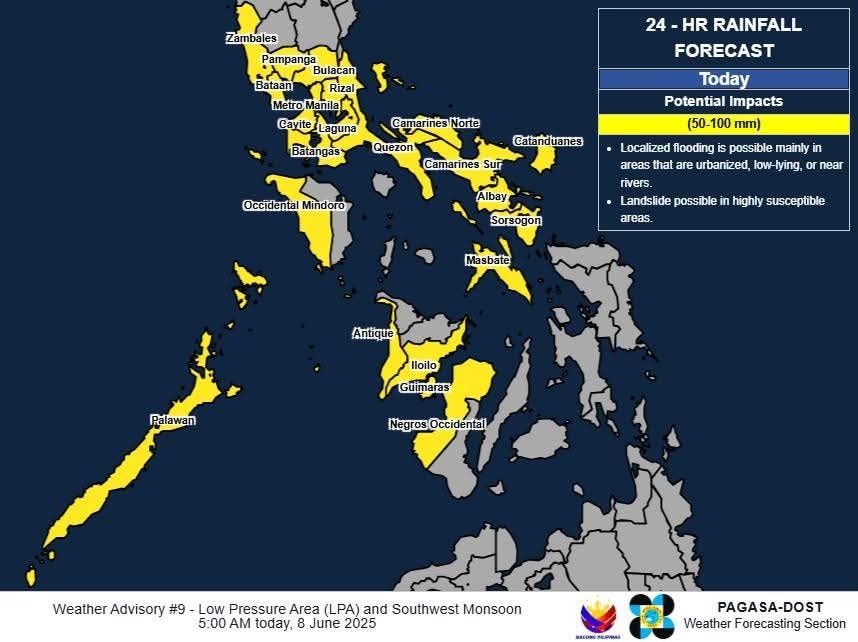 Tagkaró News - DOST-PAGASA WEATHER ADVISORY NO. 9 FOR LOW... | Facebook