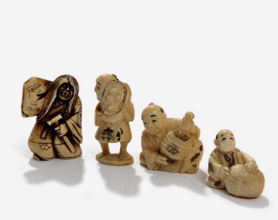 根付・帯留 鹿角細工工房 「鹿正洞」/ Netsuke, Obidome, Antler