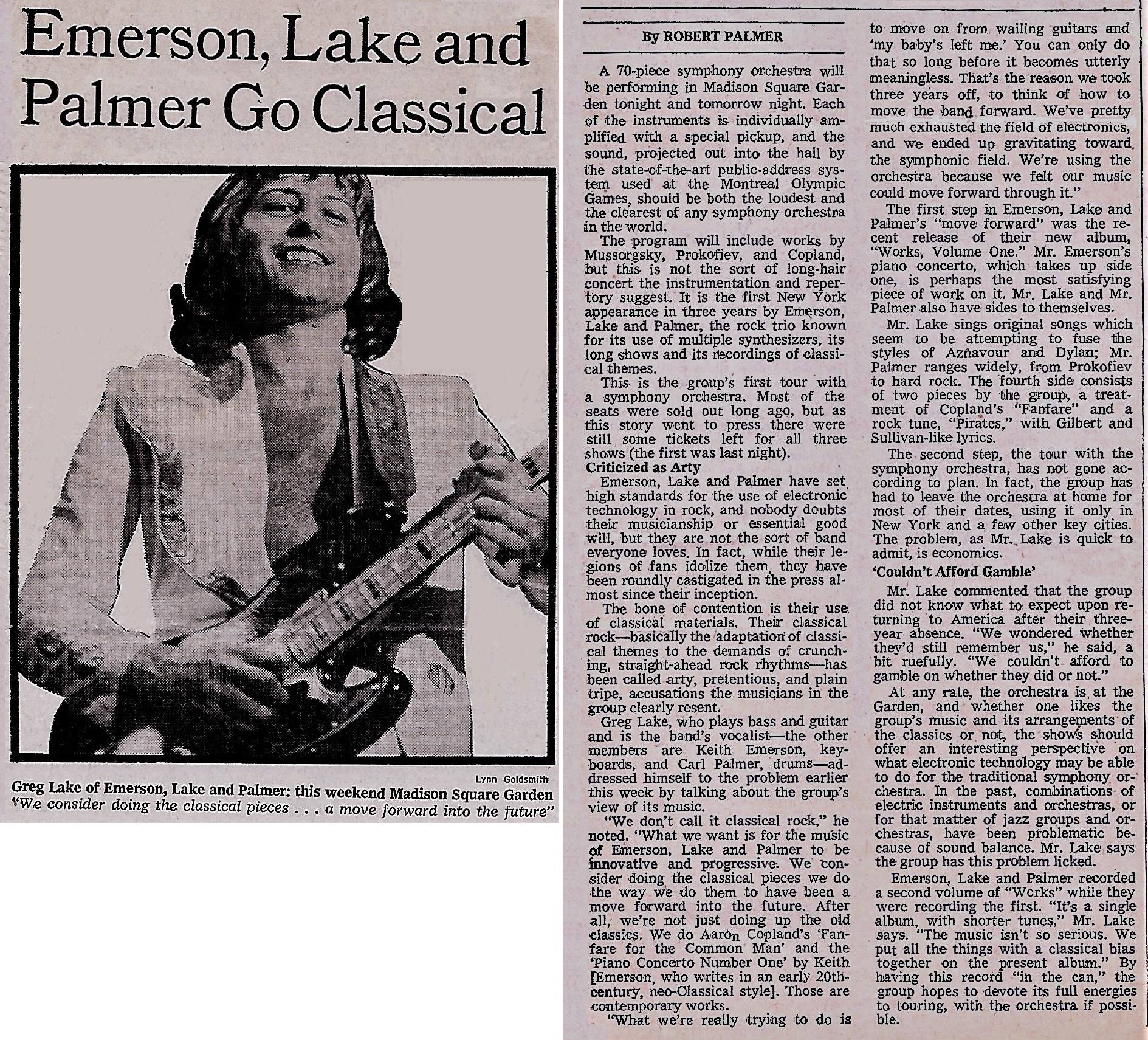 Emerson, Lake & Palmer** at *Riverfront Coliseum* - May 28 1977