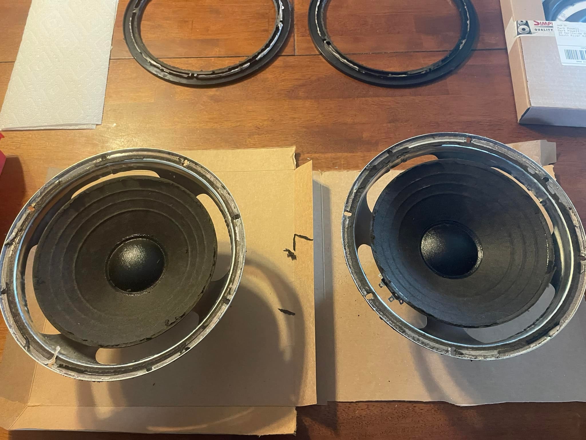 Advent Prodigy 8" Woofer Refoam Repair Kit With Shims & Dust Caps - Speaker Restoration 1 thumbnail image