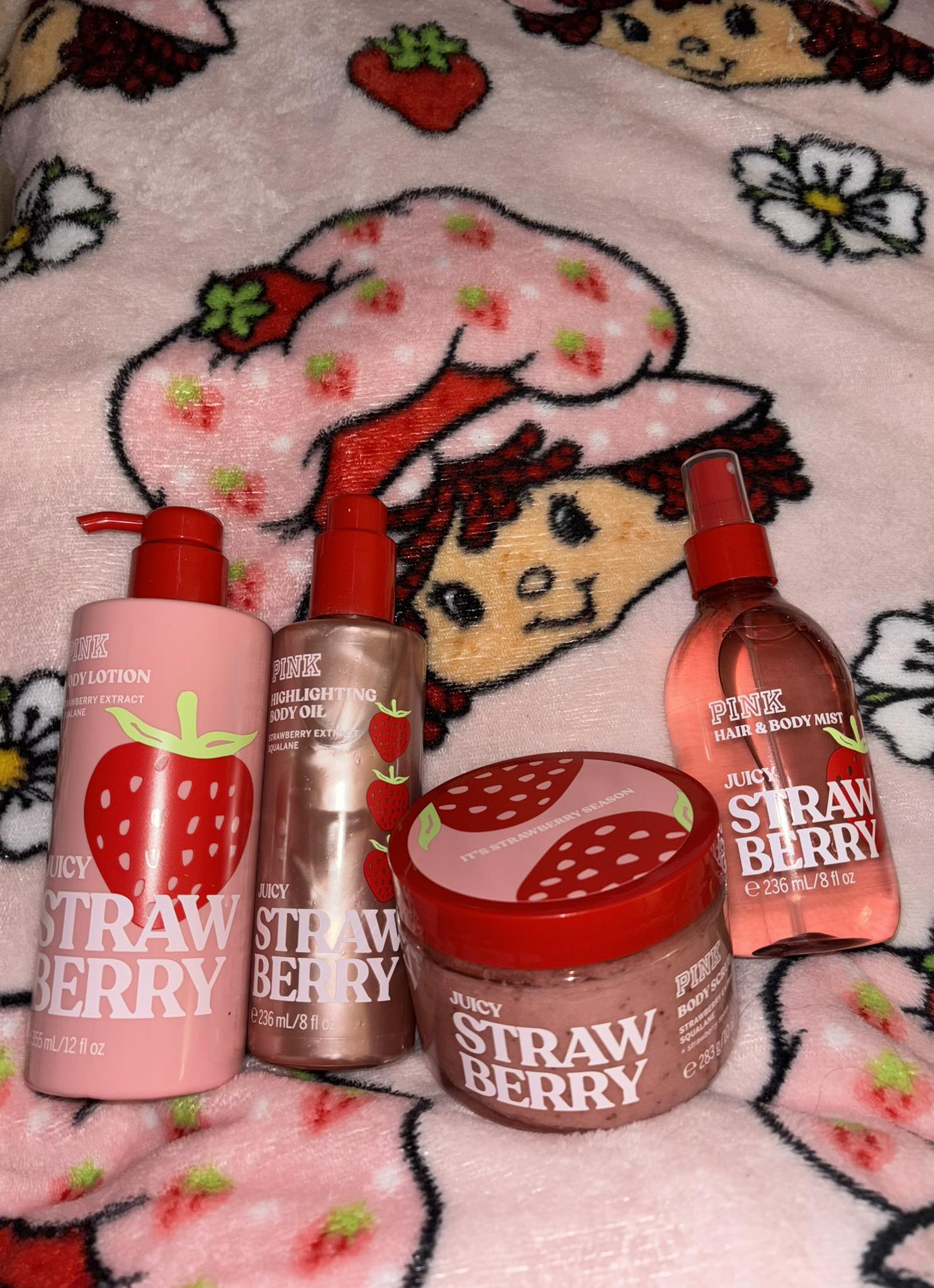 Victoria's Secret Pink strawberry body care purchase