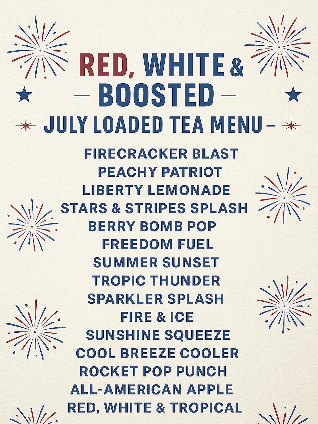 🇺🇸 NEW JULY TEA MENU IS HERE! 🇺🇸... - Get Fit Nutrition | Facebook