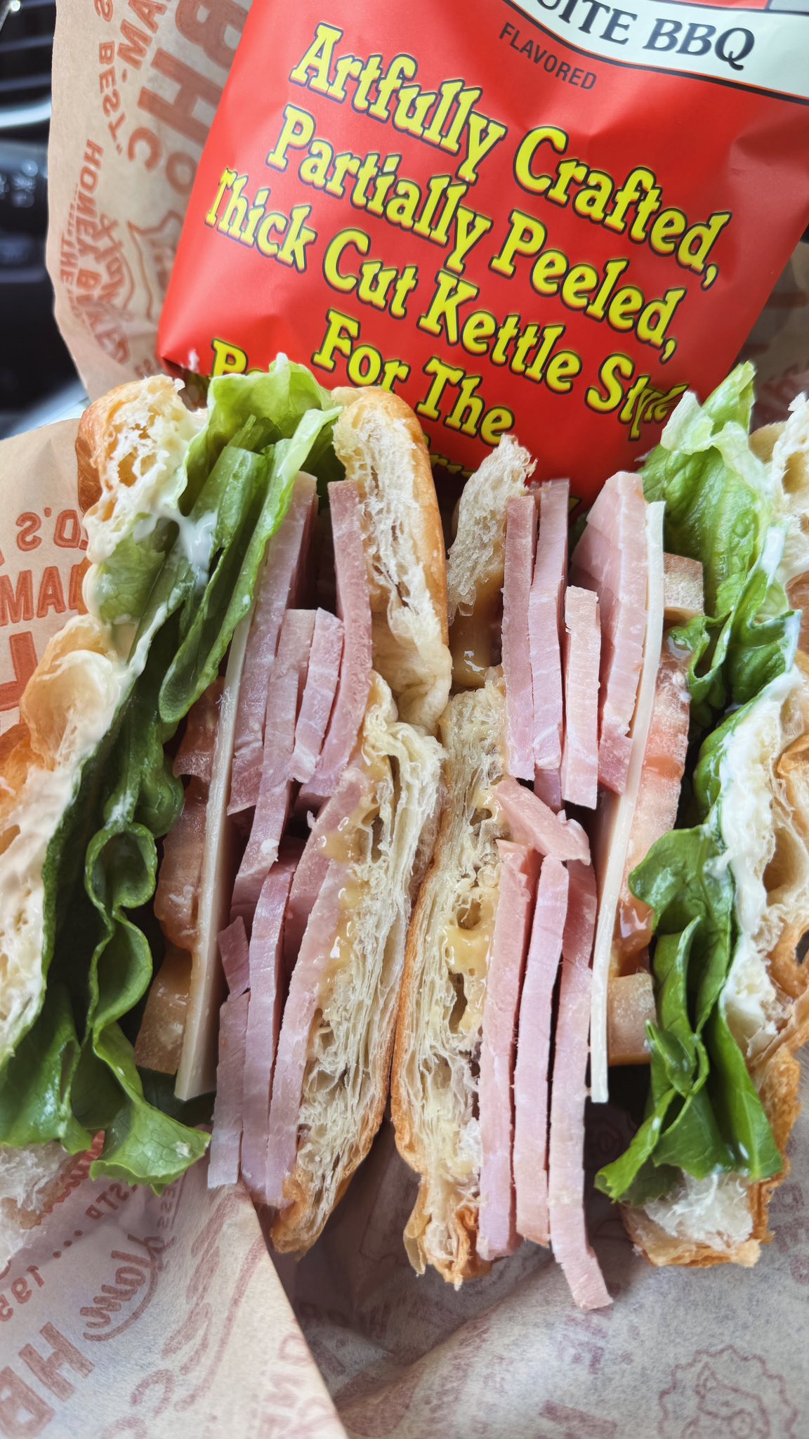 Honey Baked Ham's croissant sandwich in Lakewood