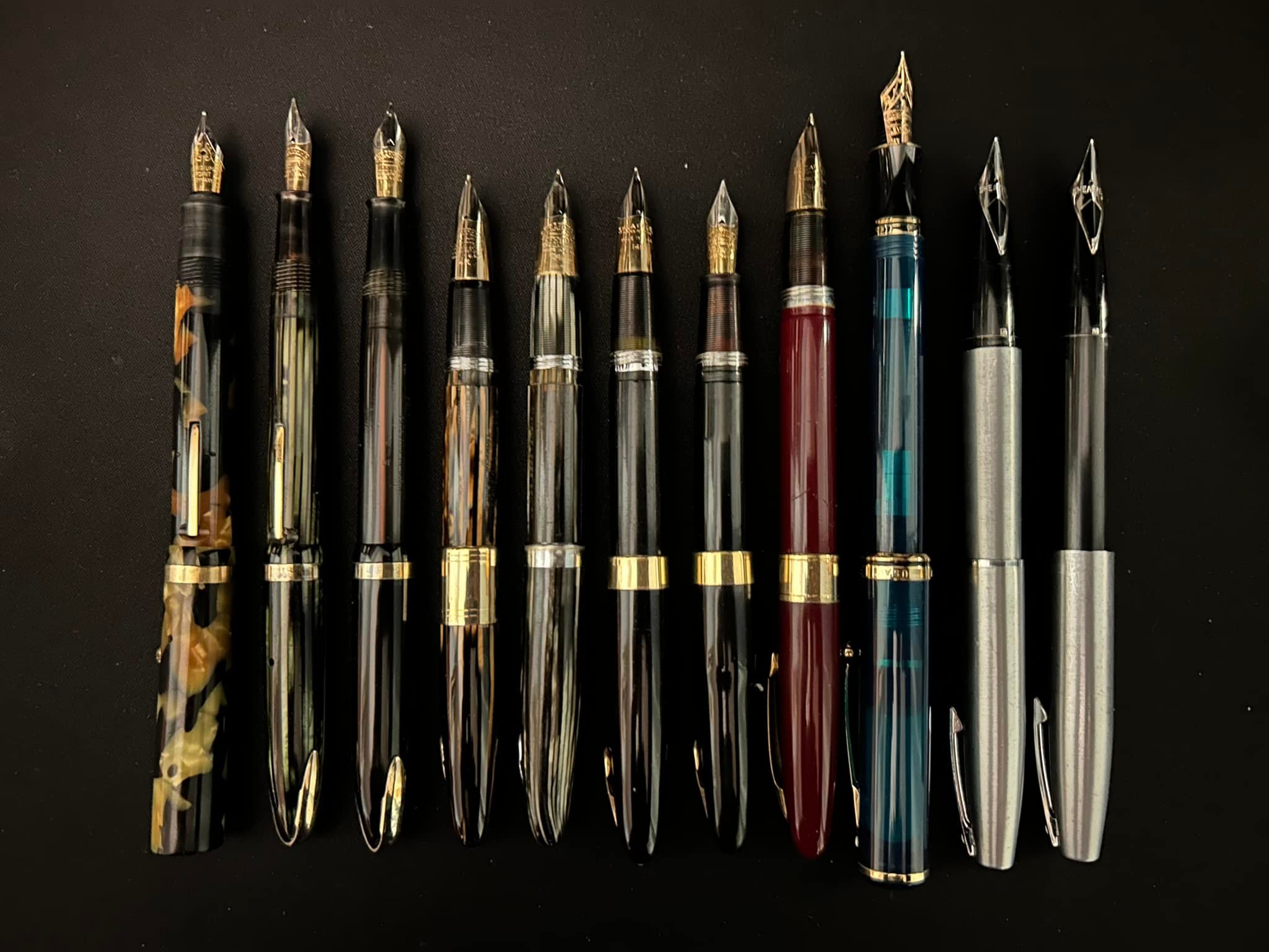 Set Stylo Et Crayon Mécanique Sheaffer Eaton - Or 12 Carats Rempli - Points Blancs - Vintage