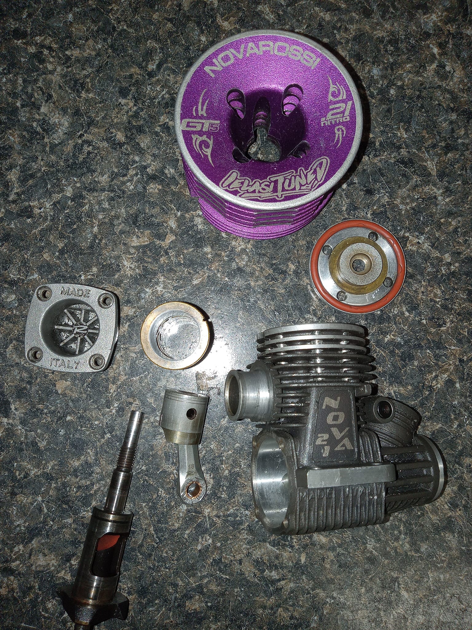 Where to find Novarossi .21 engine exploded views and part numbers?