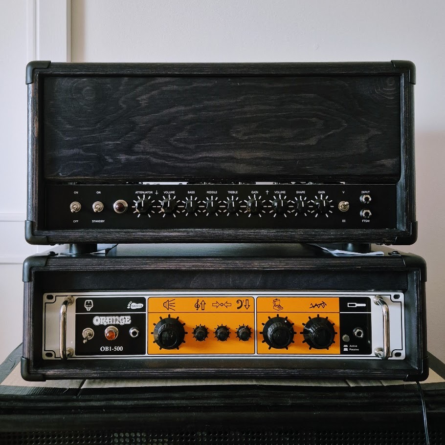 Orange OB1-500 rig with custom headshell and DIY amp