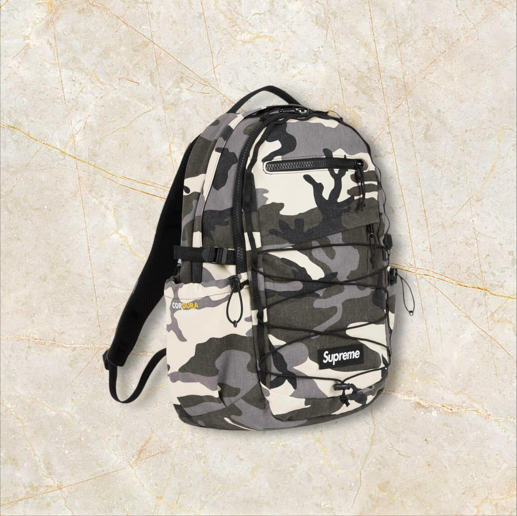 SUPREME LOGO BACKPACK (SS25)‼️ Color: Black, Snow Camo, Olive