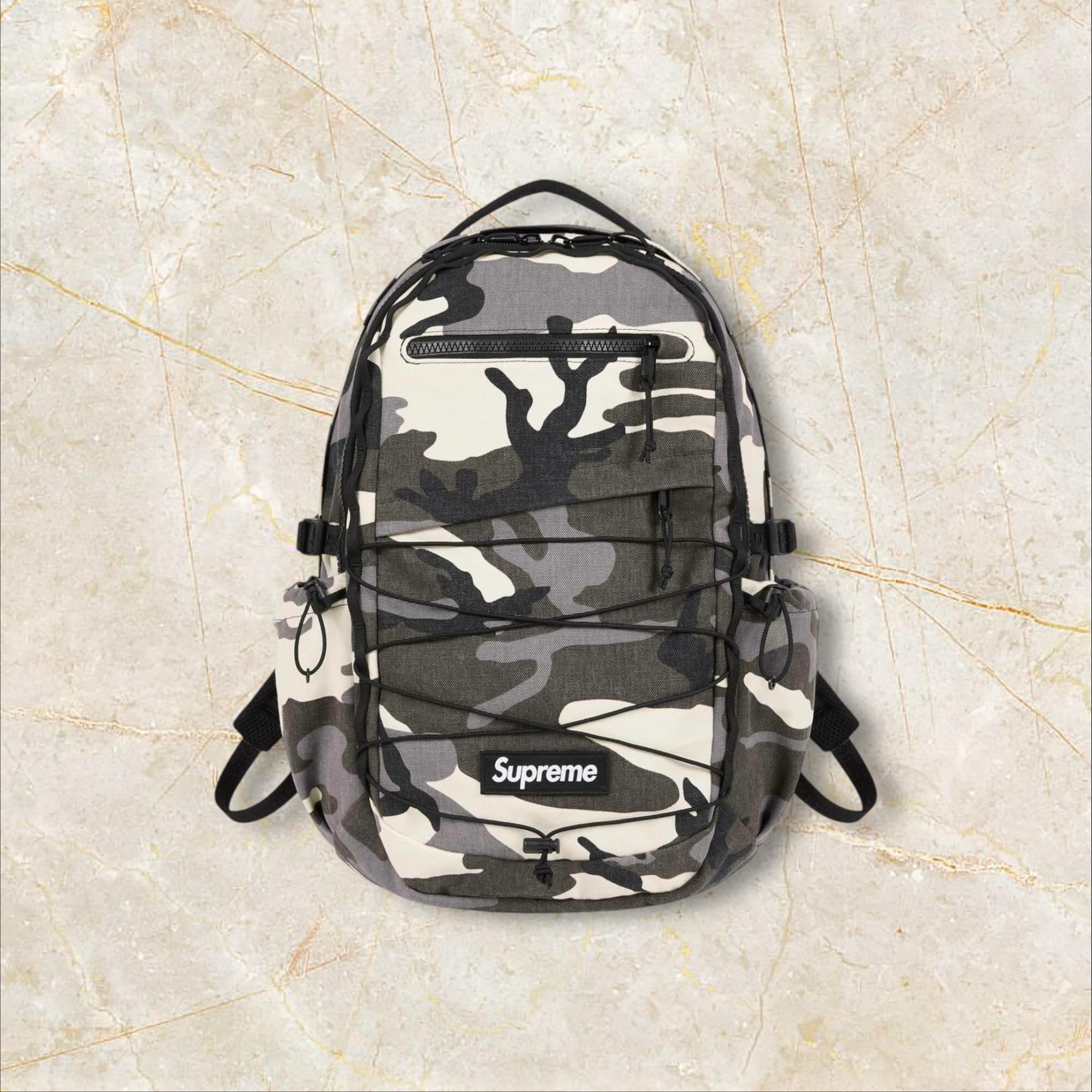 SUPREME LOGO BACKPACK (SS25)‼️ Color: Black, Snow Camo, Olive